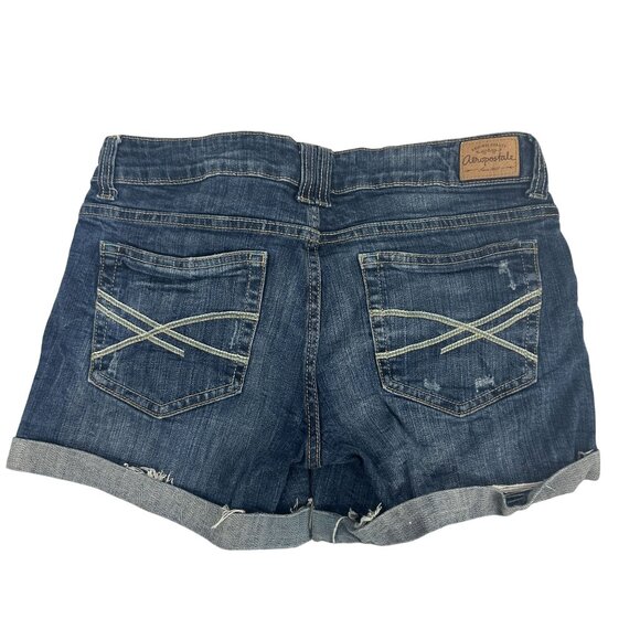 Aeropostale Womens Boyfriend Denim Size 8 Shorts Distressed Cuffed Hem - Picture 2 of 5